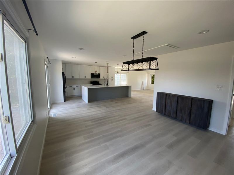 Open concept dining living space